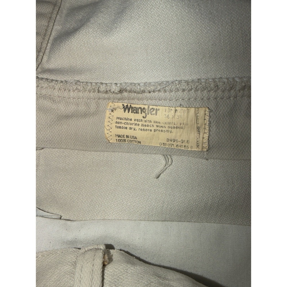 Vintage Wrangler Jeans Made In USA White/cream  Size 36x34 - Picture 4 of 6